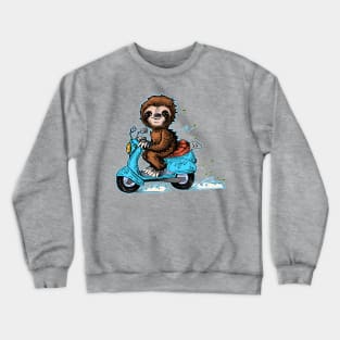 Scootin' Sloth Moped Crewneck Sweatshirt